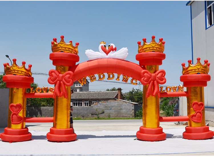 高阳红色婚庆气模拱门